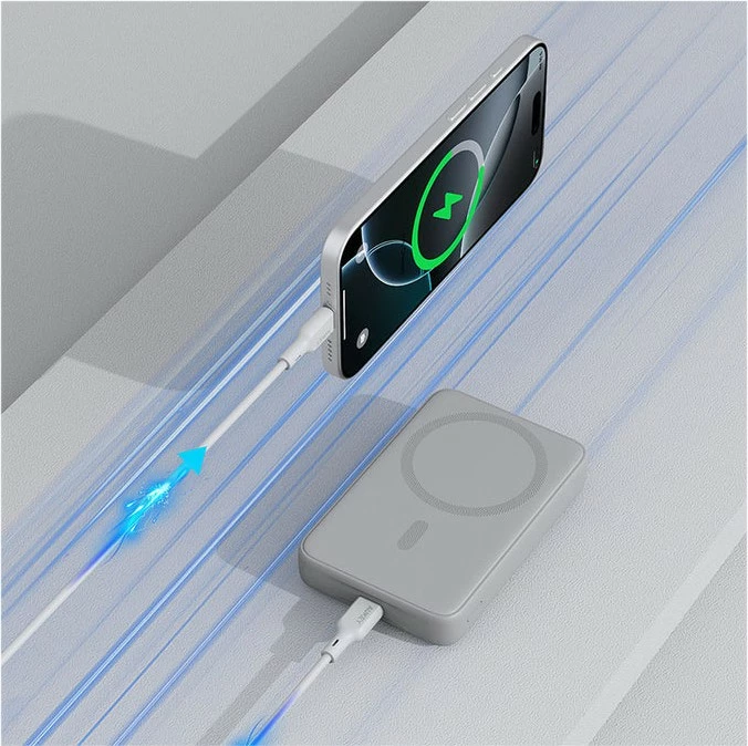 Prenosna baterija (power bank) MagFusion Slim 10000mAh, AUKEY PB-MS04, MagSafe, 20W, bela