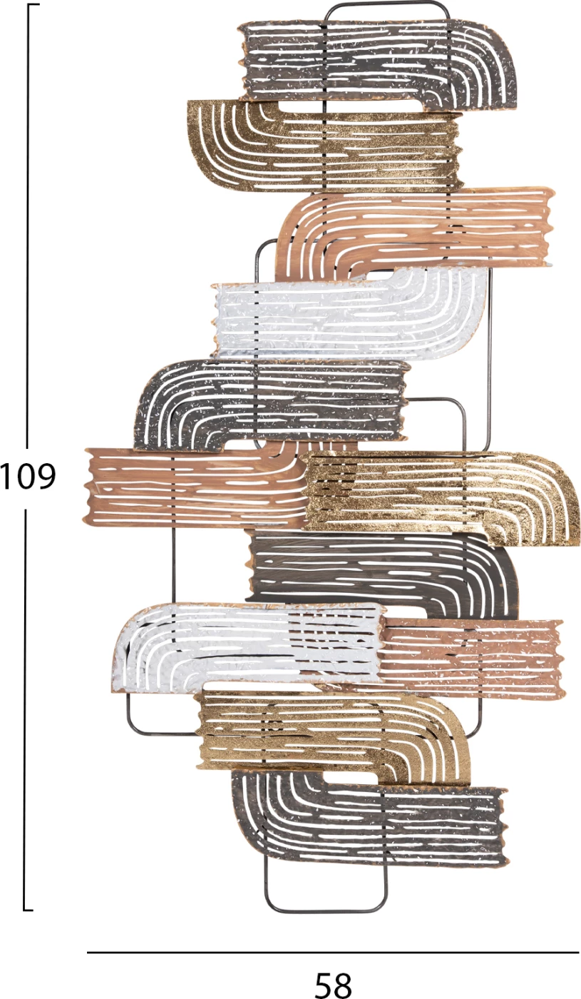 Stenska dekoracija FH4206 kovinska v različnih barvah 58x4x109 cm