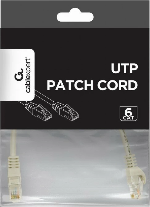 Mrežni kabel CAT6, 20 m, siv — Gembird PP6U-CU-20M