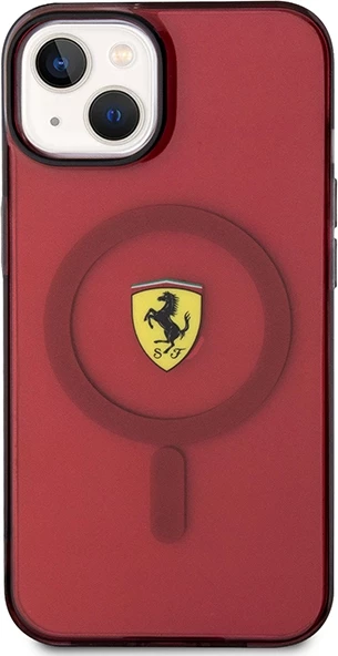 Transparenten ovitek Ferrari FEHMP14SURKR za iPhone 14 6,1", MagSafe, rdeč