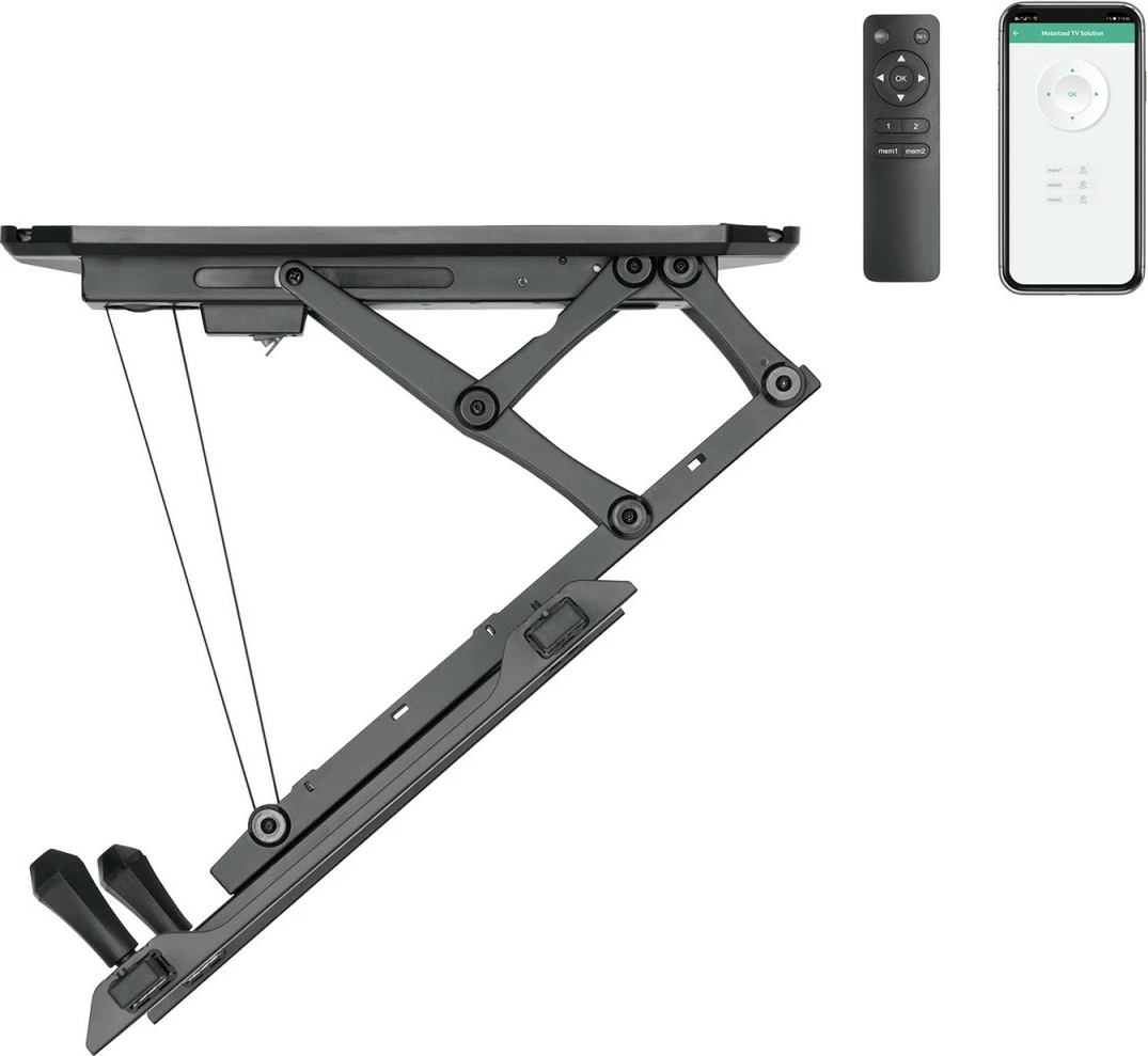 Električni stropni nosilec za TV Maclean MC-880T, 32–70 inč, do 35 kg, črn