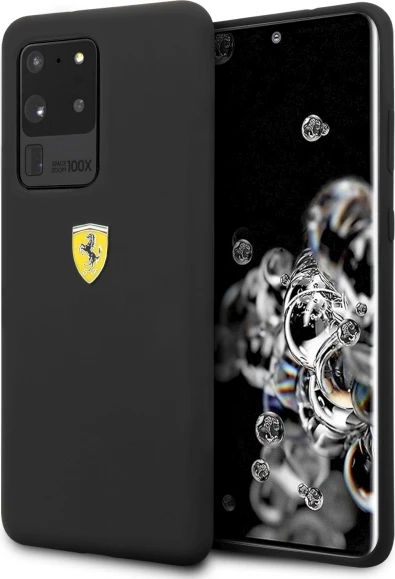 Silikonski ovitek za telefon Ferrari Hardcase FESSIHCS69BK za Samsung Galaxy S20 Ultra, črn
