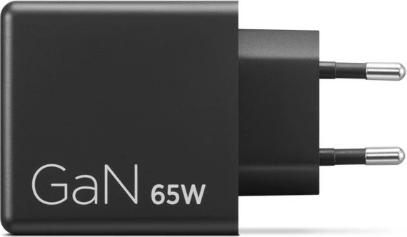 Stenski polnilec GaN z dvema USB-C, Lenovo 40AW065BEU, 65 W, z USB-C kablom 1,5 m, črn