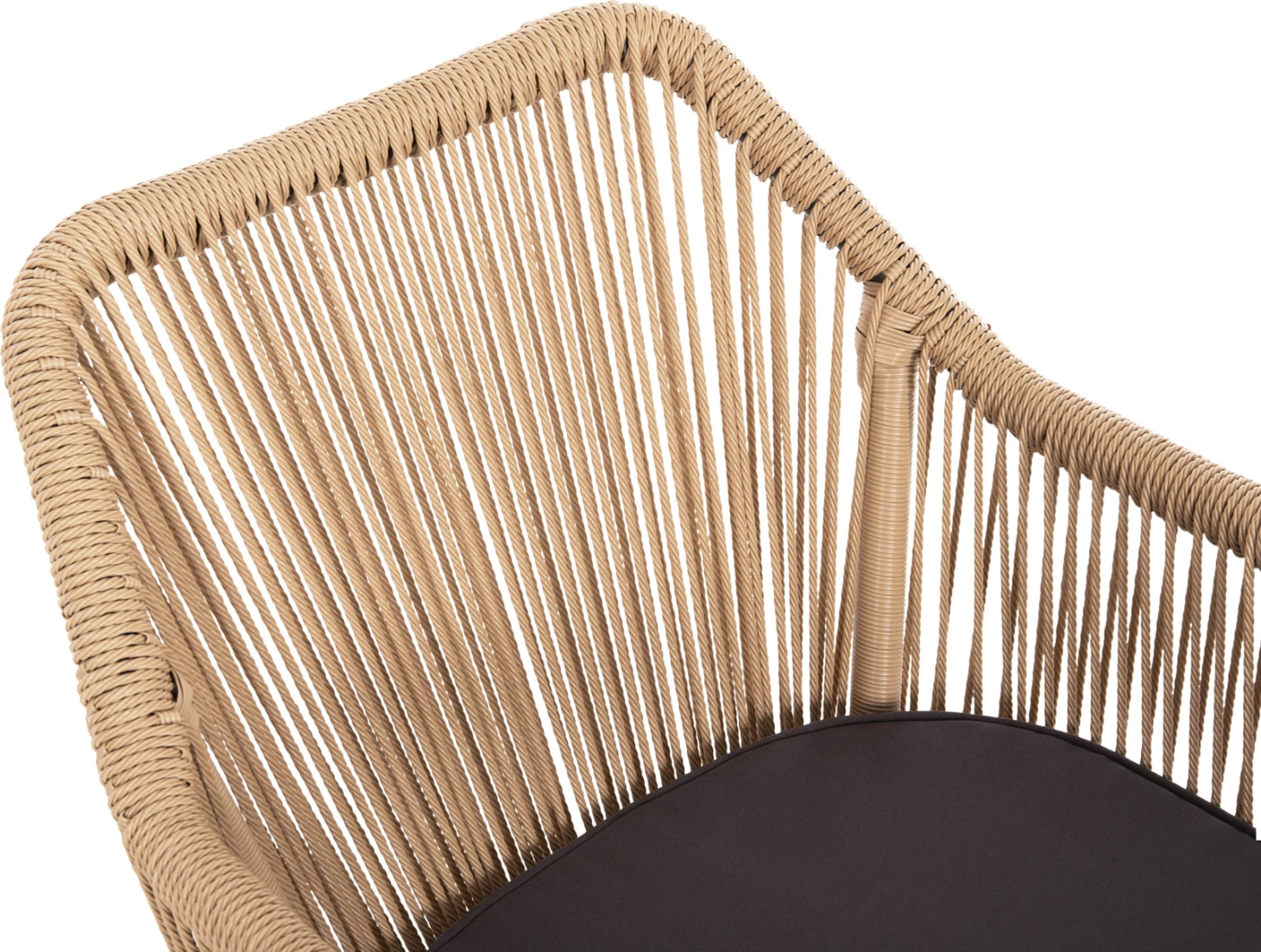 Aluminijasti naslanjač FH5855.02 oglje siva z vrvjo iz ratana PE 56x66x82