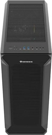 Kasa Natec Genesis Irid 505F, Midi Tower, ATX/Micro ATX/Mini ITX, 5 ventilatorjev, stekleno okno, črna