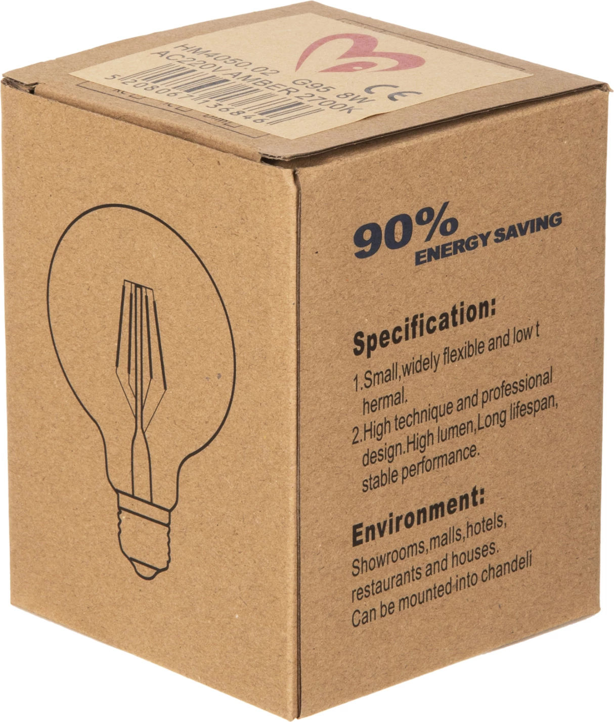 Žarnica GLOBO LED FILAMENT 8W E27 3000K zlata zatemnljiva