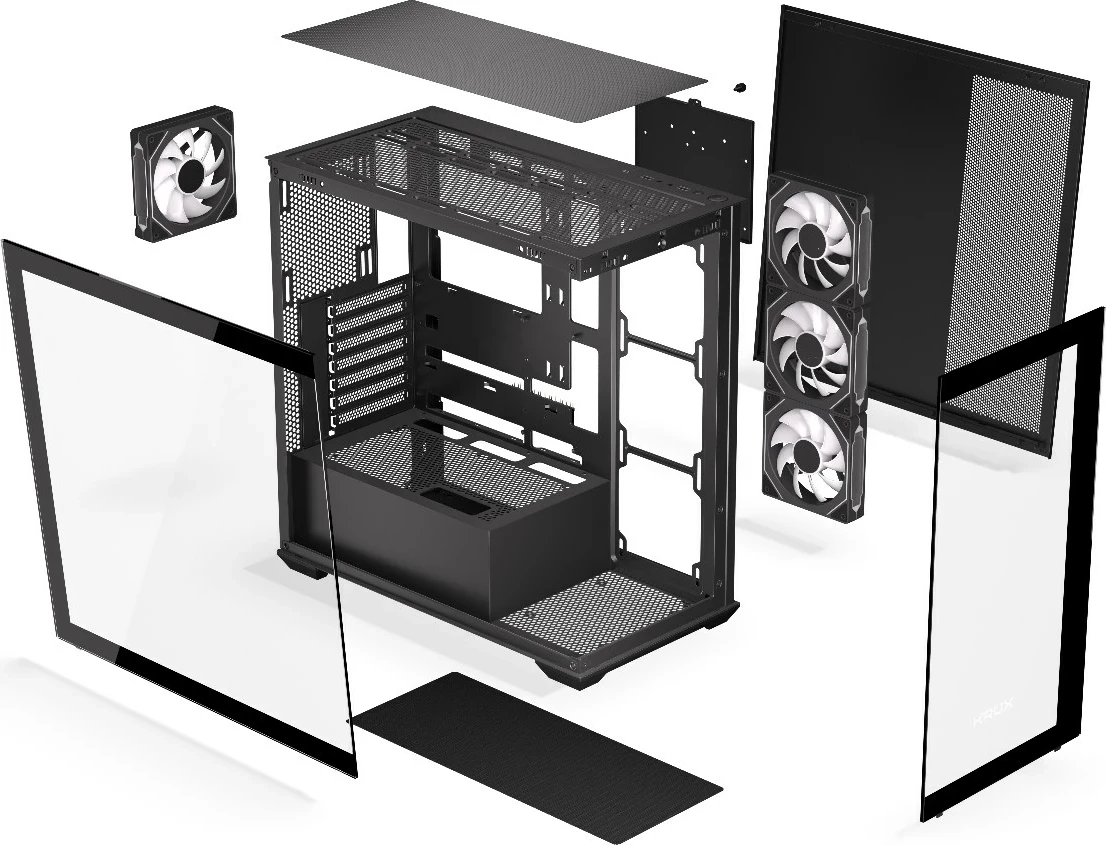 Računalniško ohišje KRUX EXO KRXD004, črno