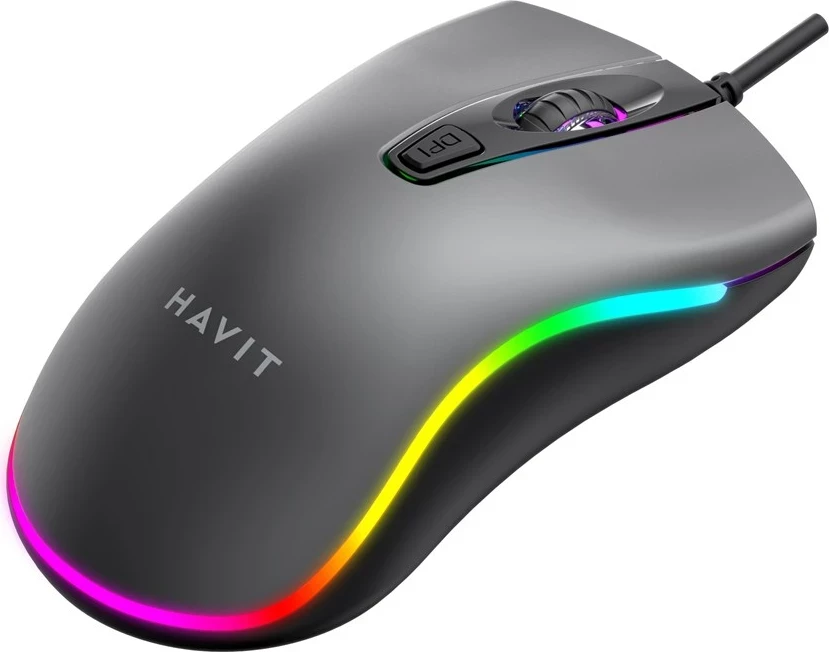 Universalna miška HAVIT MS72, z USB kablom, črna, z večbarvno LED osvetlitvijo