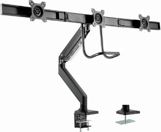 Nastavljiv ročaj za 3 monitorje Gembird MA-DA3-03, 17–27 palcev, črn