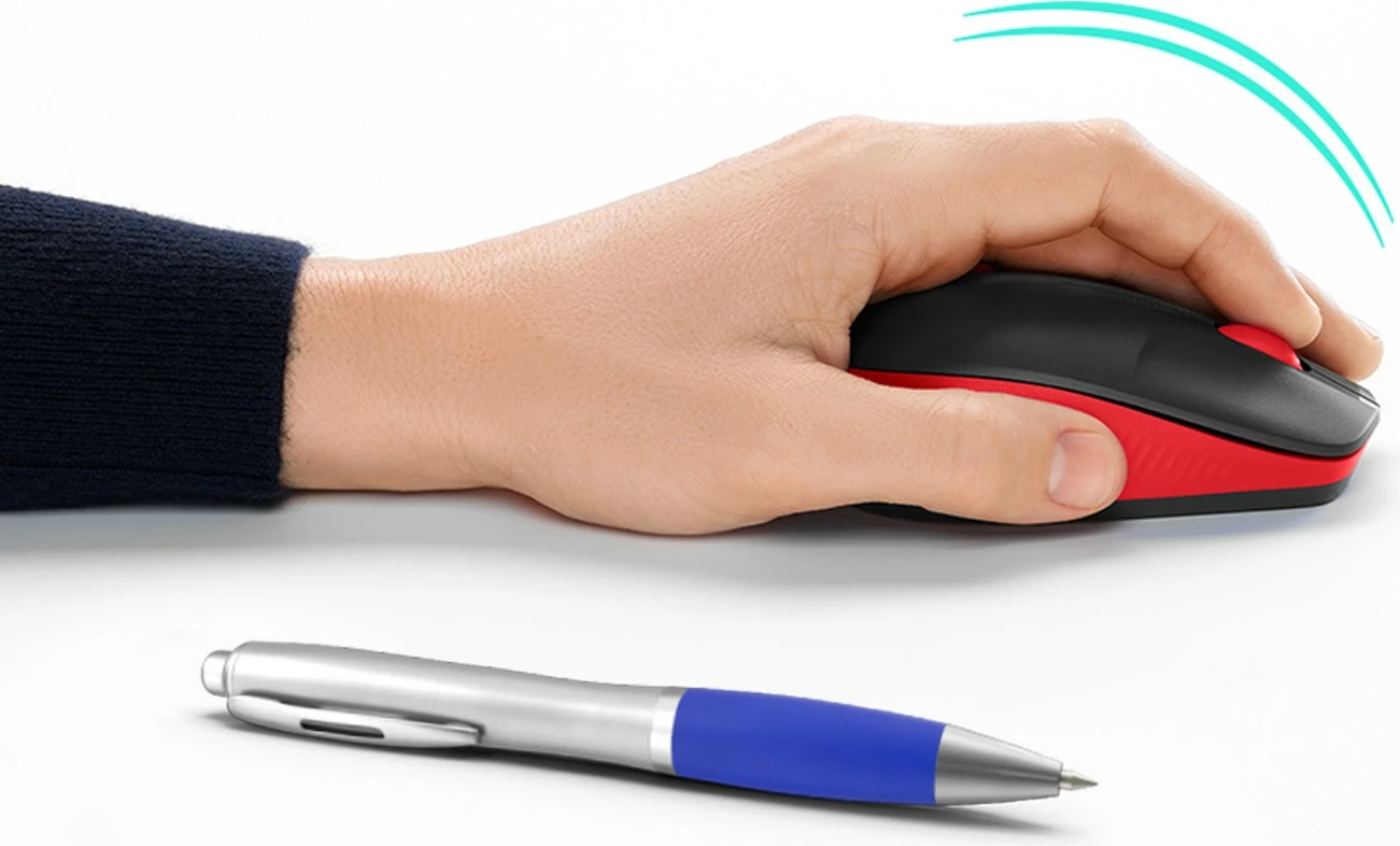 Brezžični miš, Logitech M190, 1000 DPI, črno, rdeče