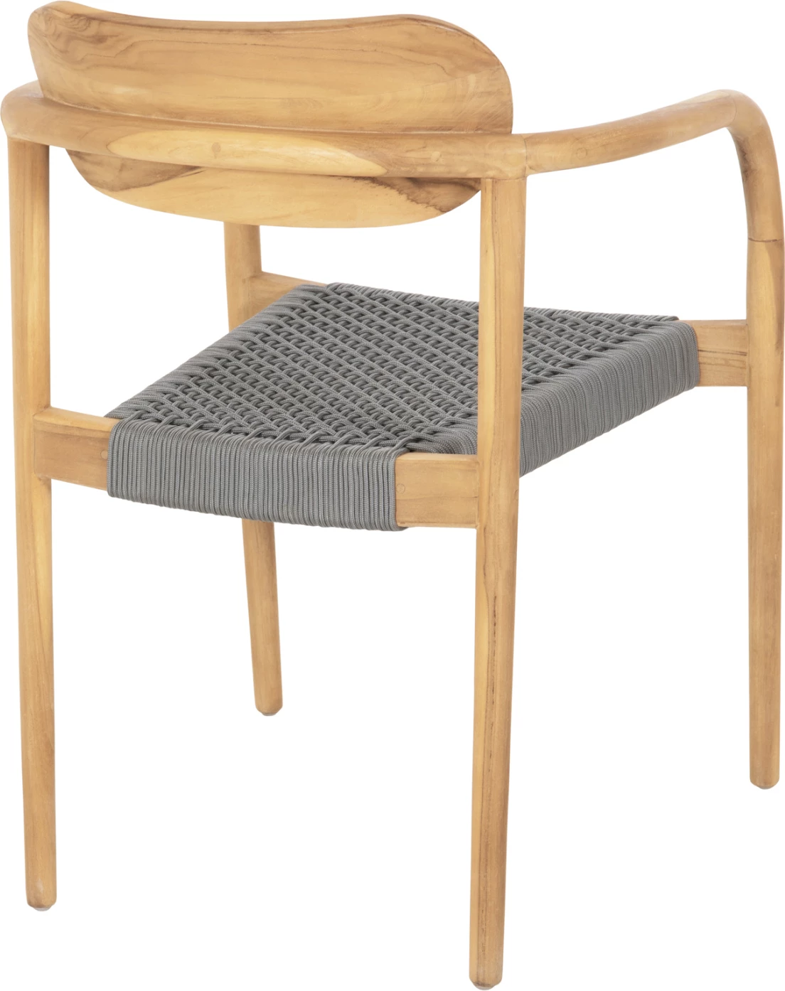 Fotelj OSLO FH9636.08 iz tikovine v naravni barvi in sivi vrvi 55x54x80Hcm