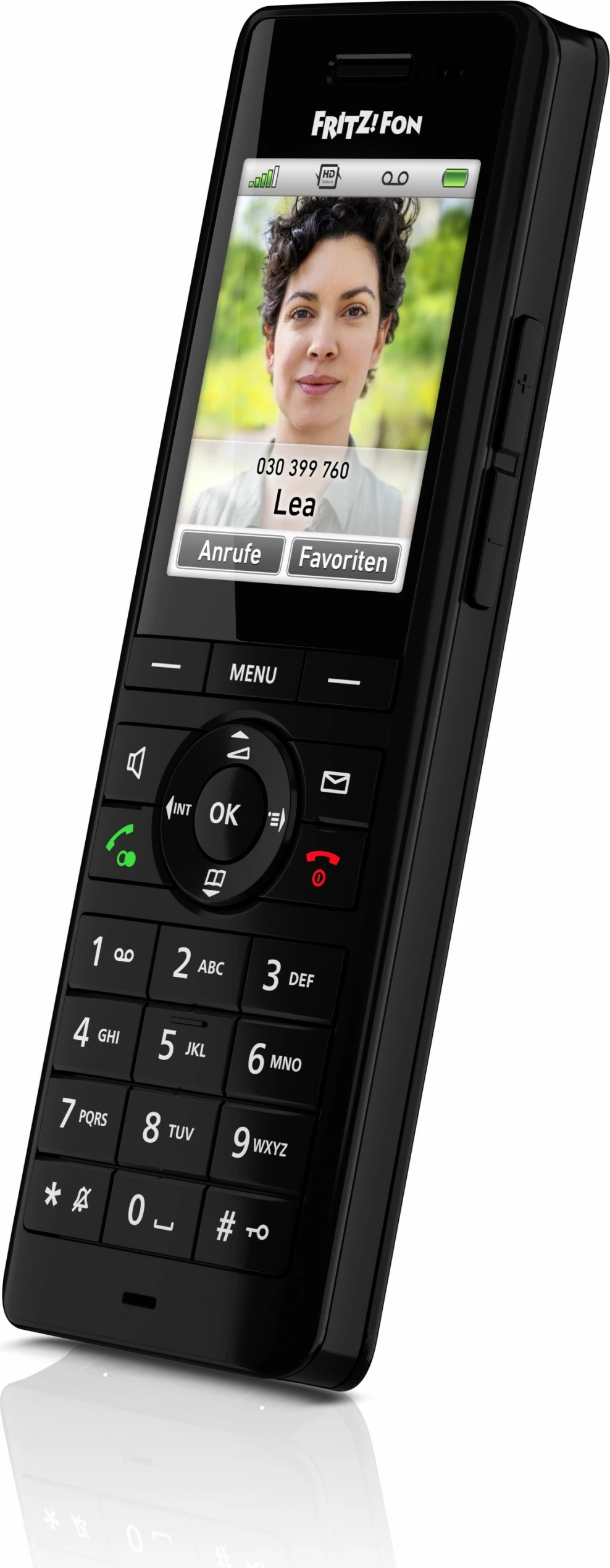 DECT telefon z brezžičnim nosilcem, 300 stikov, črn, AVM FRITZ!Fon X6
