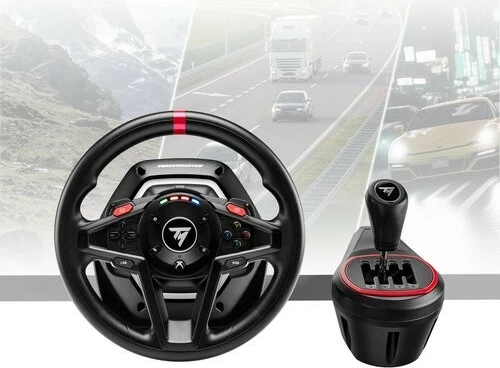 Set volana za igre Thrustmaster T128 Shifter Pack 4460267, 900° Force Feedback, s pedalami in menjalnikom, za PC/Xbox, z ožičenim USB, črn