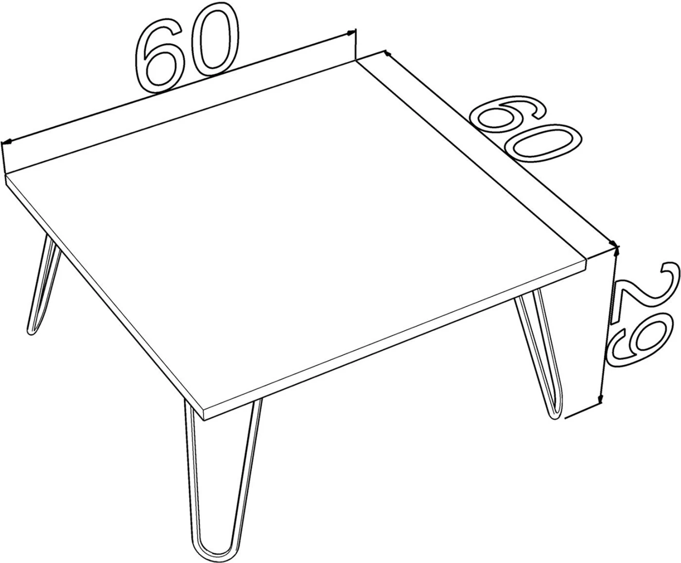 Klubska miza DIANE FH9180.01 sonama bela 60x60x29Y cm