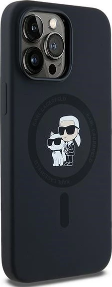 Silikonski ovitek za telefon Karl & Choupette MagSafe za iPhone 14 Pro, Karl Lagerfeld, črn