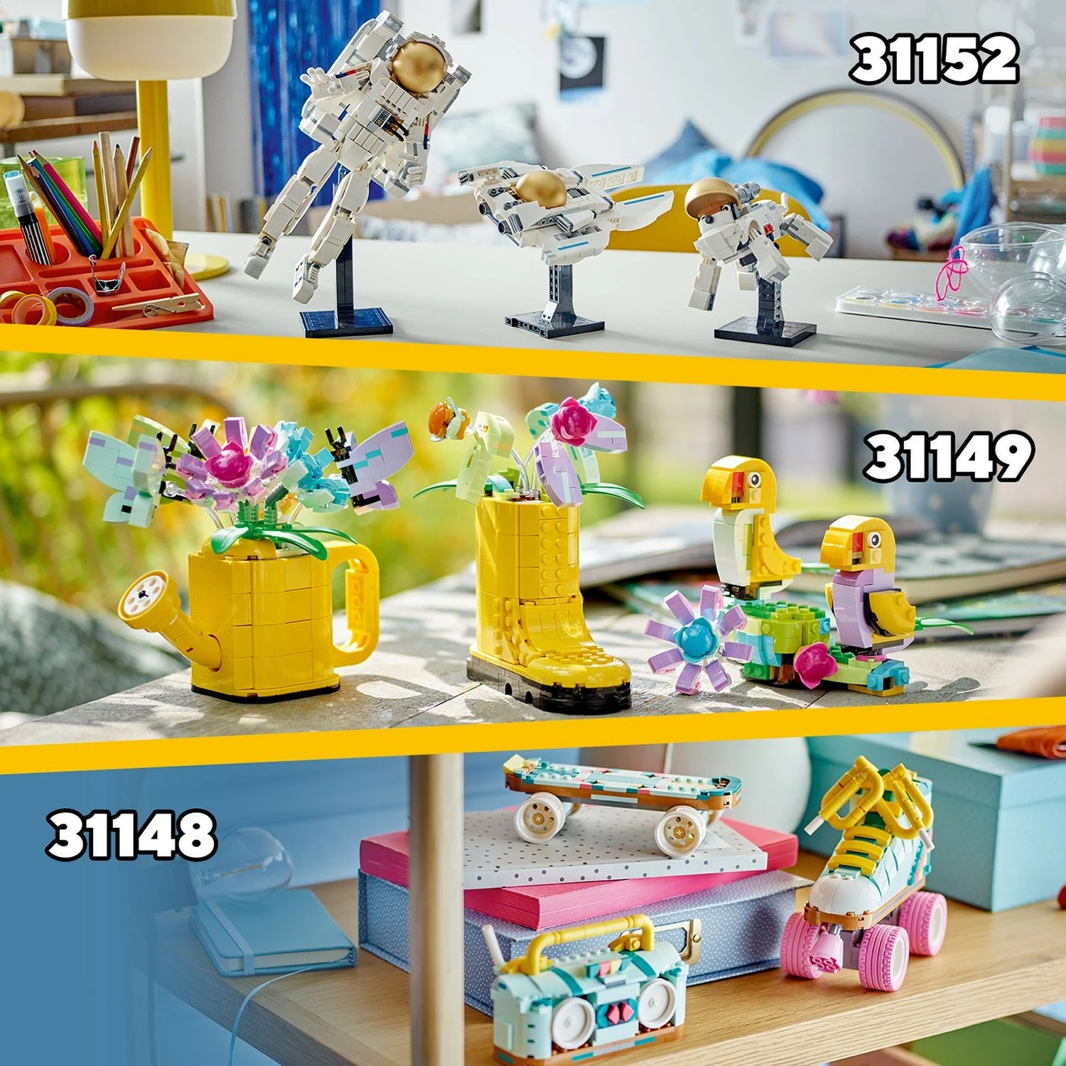 Set za gradnjo LEGO Creator 3in1 31150, 780 kosov, večbarven
