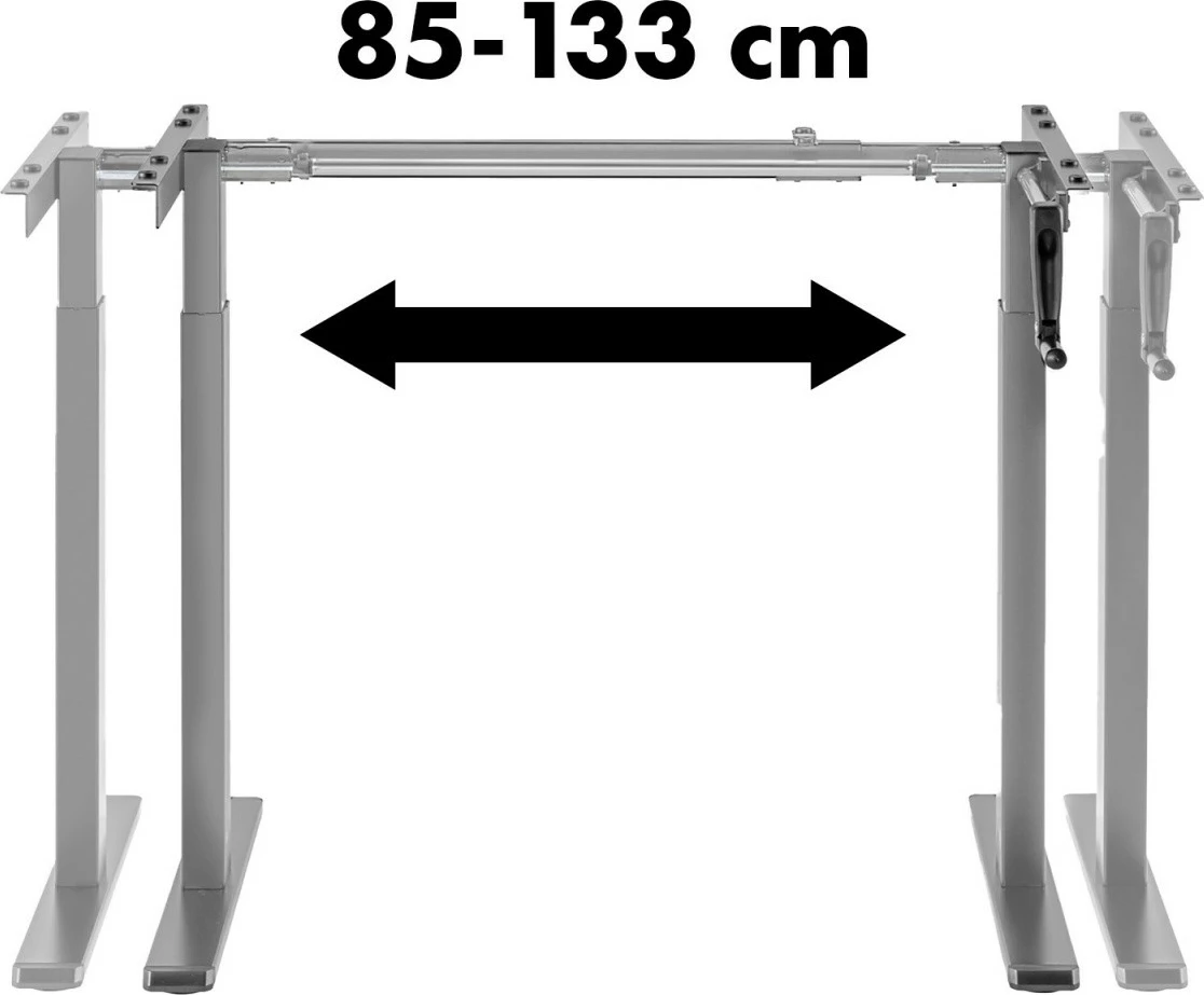 Korniza za mizo, ročno nastavljiva višina 70–118 cm, brez plošče, 60 kg, Maclean MC-790NG, siva
