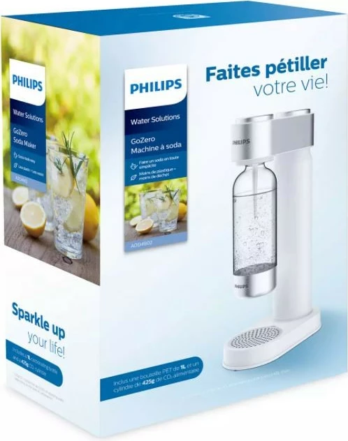 Saturator vode Philips GoZero ADD4902WH/10, 1 L, inox, bel Saturator vode Philips GoZero ADD4902WH/10, 1 L, inox, bel