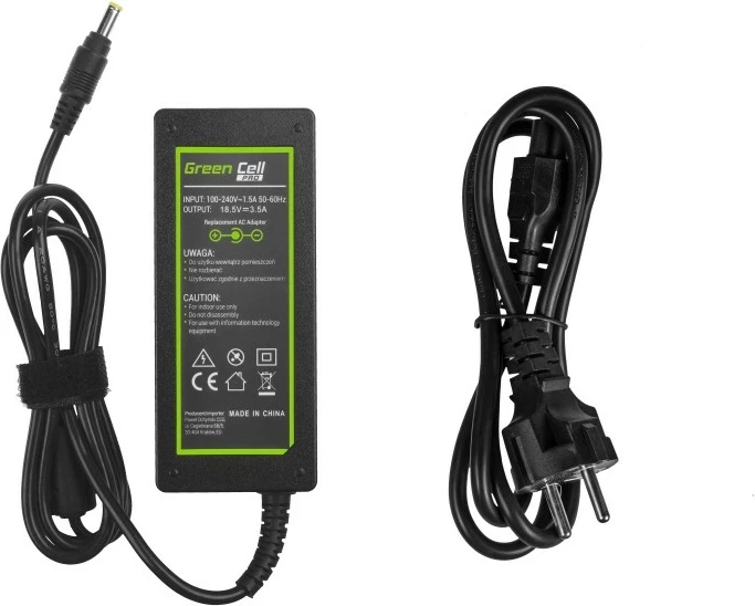 Napajalnik 18,5 V, 3,5 A, 65 W, črn — Green Cell AD11P za HP