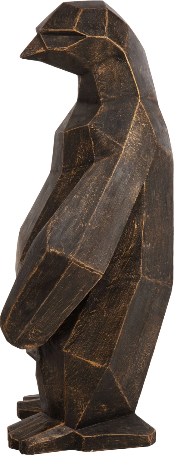 Talna dekoracija pingvin FH7914 GRC v črni patini z zlatimi detajli 45x45x100H cm