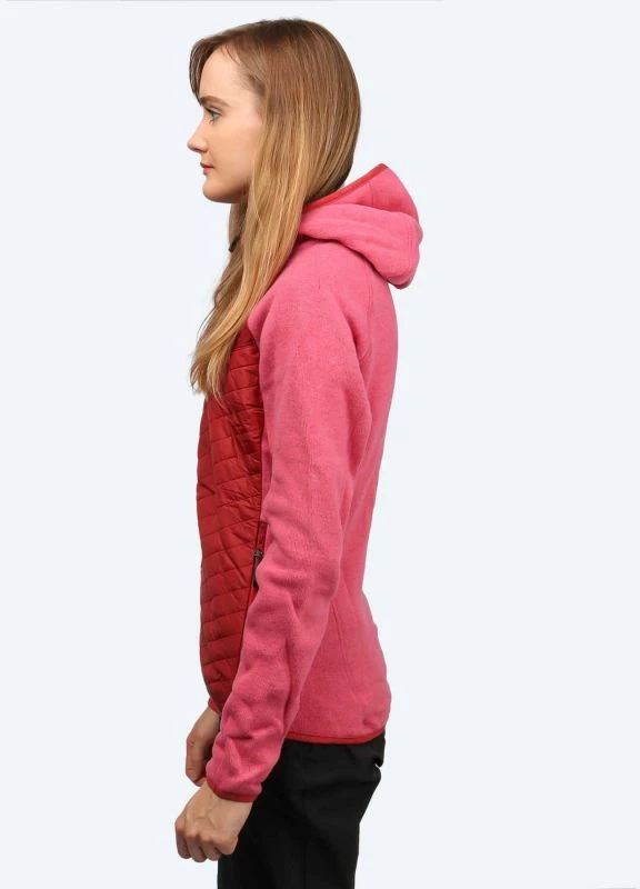 Jakna ženska hibridna, kombinacija flisa in volne Salewa, barvna mešanica