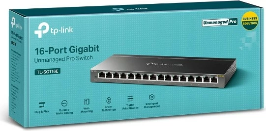 16-portni Gigabit Ethernet stikalnik TP-LINK TL-SG116E, kovinsko ohišje