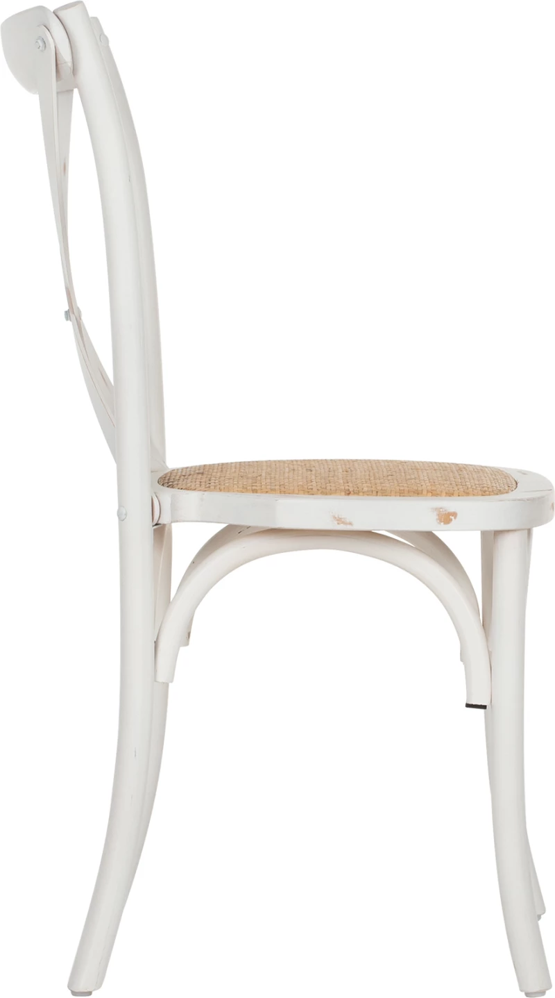 Stol Owen zložljiv lesen iz bukovega lesa v barvi bele pranja s križanim hrbtom FH8575.04 45x55,5x90 cm