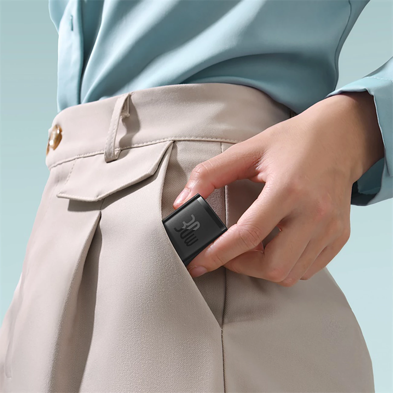 Kompakten stenski polnilec Baseus Cube Pro 30W, USB-C, črn