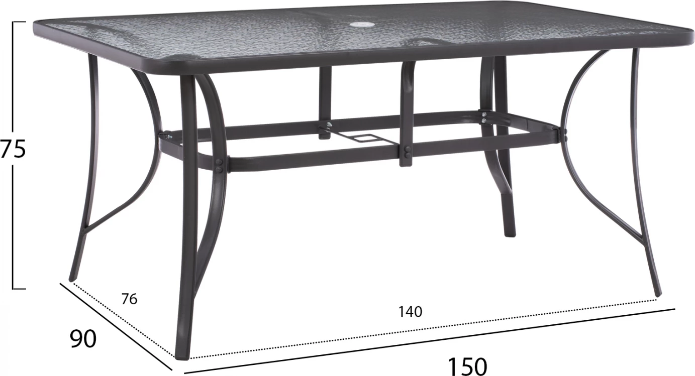 Jedilni set 7 kosov miza 150x90 s stoli s nasloni za roke siva FH11475