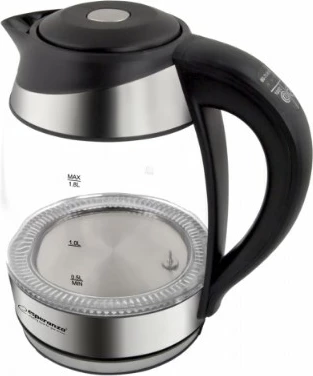 Električna vrelna posoda 1,7 L, 2200 W, črna, steklo Esperanza EKK026