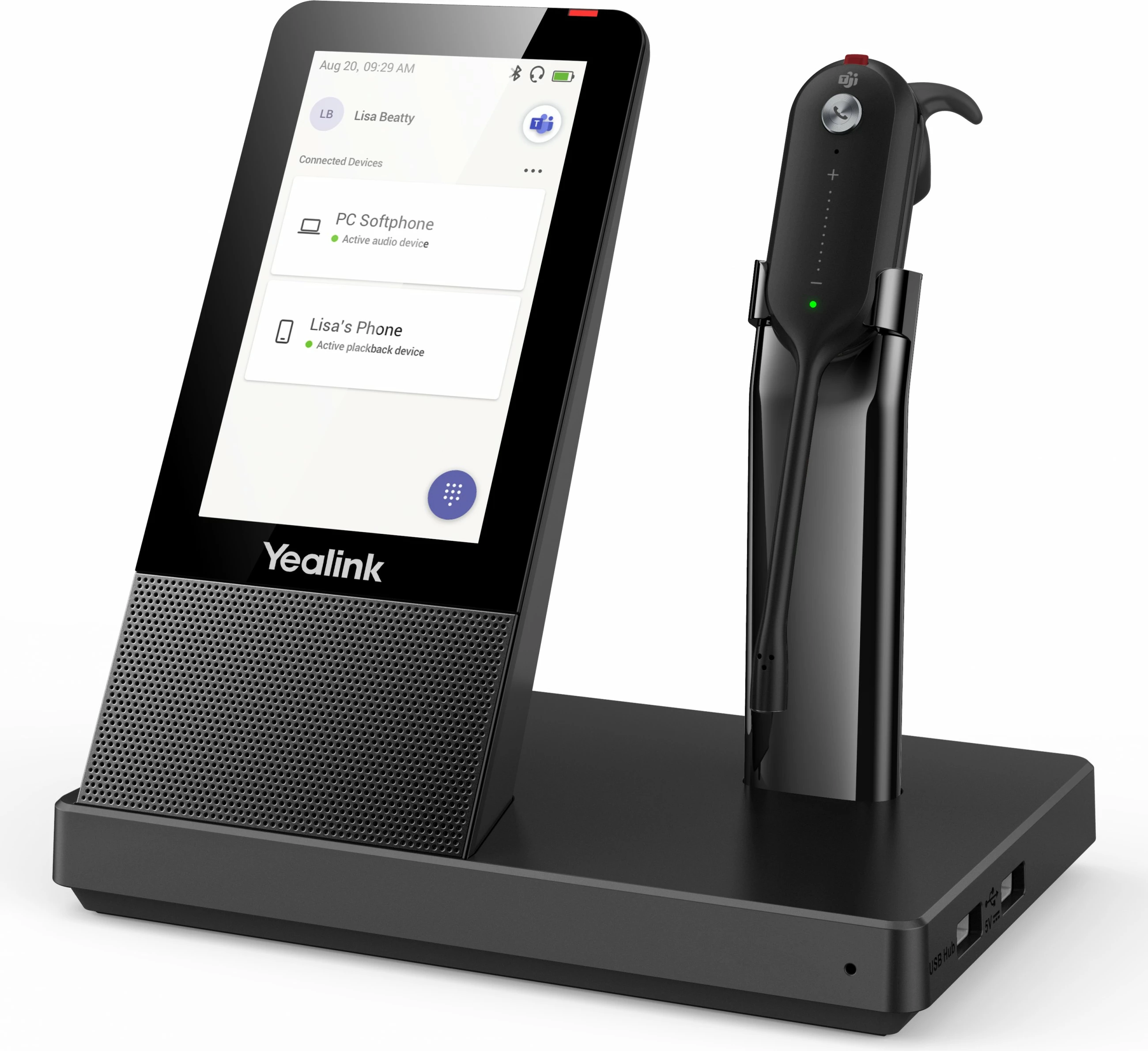 Brezžične slušalke za pisarno/call center Yealink WH67, črne