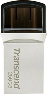 USB ključek Transcend JetFlash 256GB, USB 3.1, OTG Type-A in Type-C, srebrn