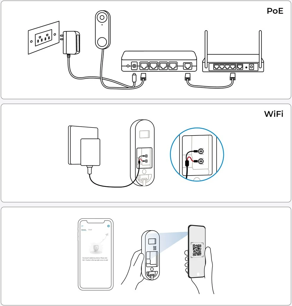 Video zvonec za vrata, Reolink D340W, 5 MP, Wi‑Fi 2.4/5 GHz, črn