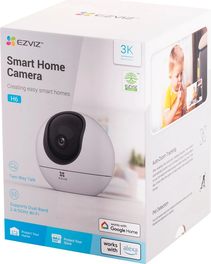 IP kamera 3K Ezviz CS-H6 z zaslonom na dotik SD7, 4 mm, bela