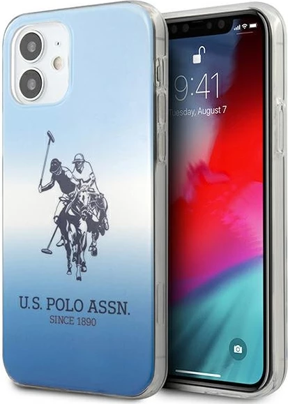Ovitek, U.S. Polo Assn. USHCP12SPCDGBL za iPhone 12 mini 5,4", Gradient, modra