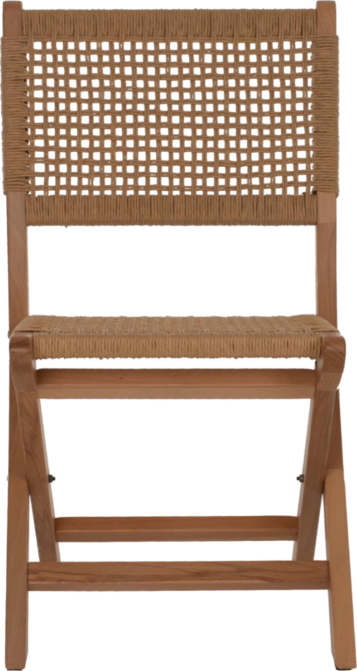 Zložljiv stol iz bukovega lesa in vrvi v naravni barvi 47x58x84Hcm.FH9411.01