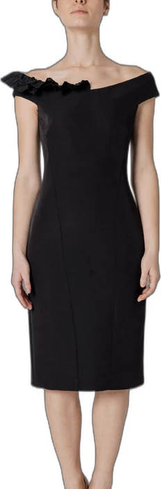 Elegantna obleka Sandro Ferrone, črna