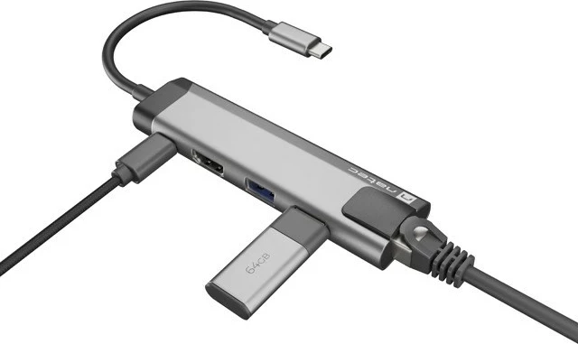 Multiport USB-hub, USB-C, HDMI, Natec, sivi