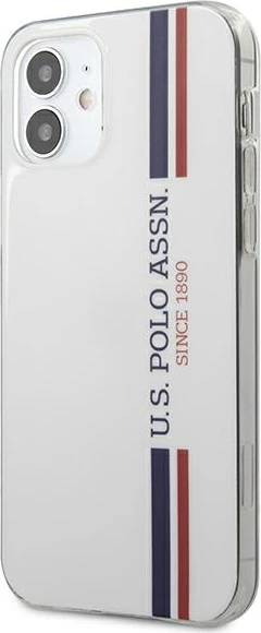 Ovitek za telefon za iPhone 12 mini (5,4"), Tricolor, bel, U.S. Polo Assn. USHCP12SPCUSSWH