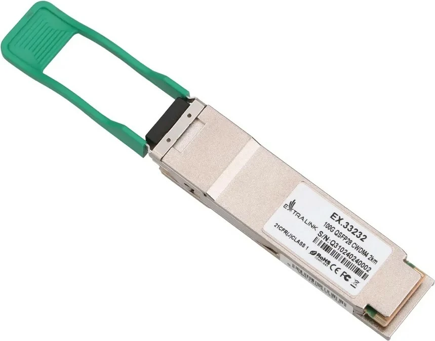 Modul QSFP28, 100 Gb/s, enojni način, 2 km, Duplex LC, Extralink EX.33232