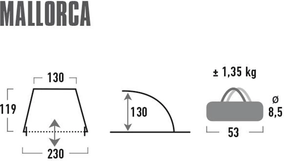 Plažna šotorica High Peak, siva
