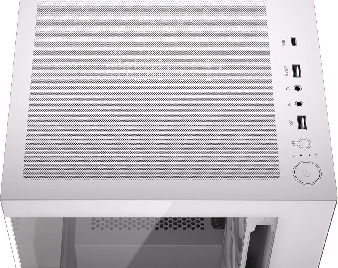 Moderna računalniška ohišje KRUX EXO KRXD009, kaljeno steklo, belo