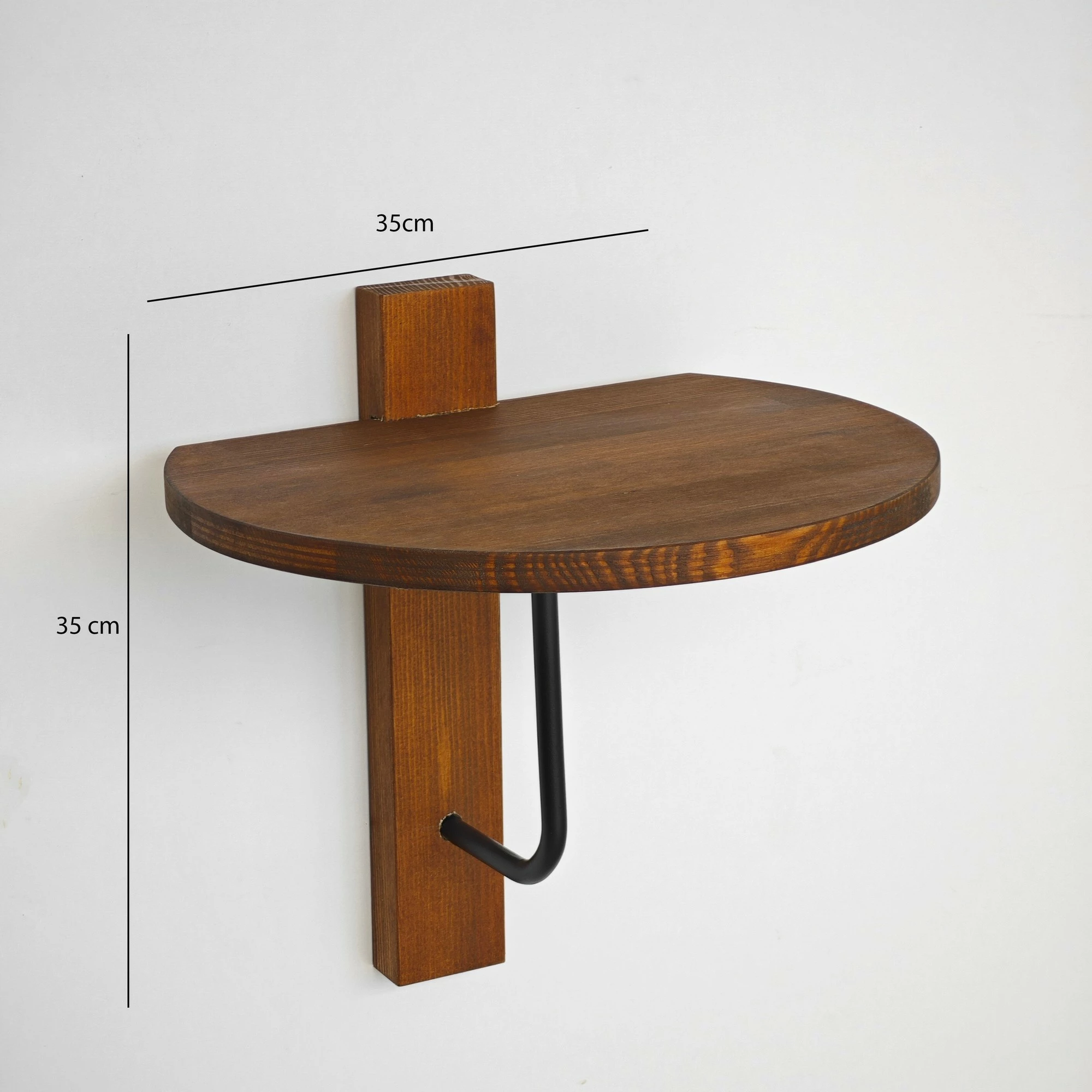 Stenska polica, kostanjeva barva s črnim kovinskim okvirjem, Skye Decor Reve