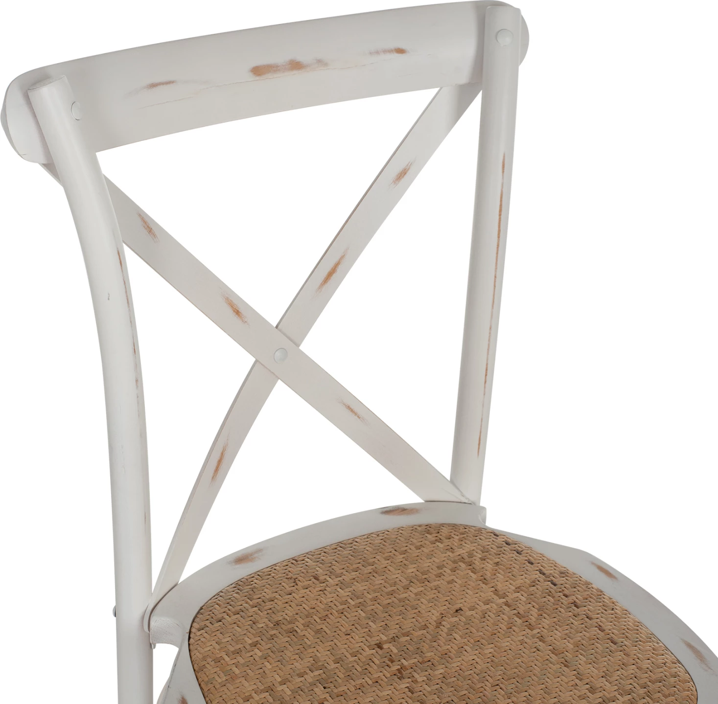 Stol Owen zložljiv lesen iz bukovega lesa v barvi bele pranja s križanim hrbtom FH8575.04 45x55,5x90 cm