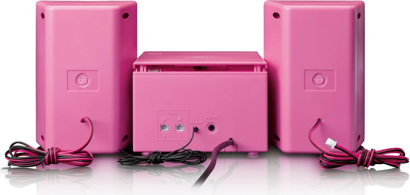 Prenosen zvočni sistem, Lenco MC-013, MP3, FM radio, AUX, rožnat Prenosen zvočni sistem, Lenco MC-013, MP3, FM radio, AUX, rožnat