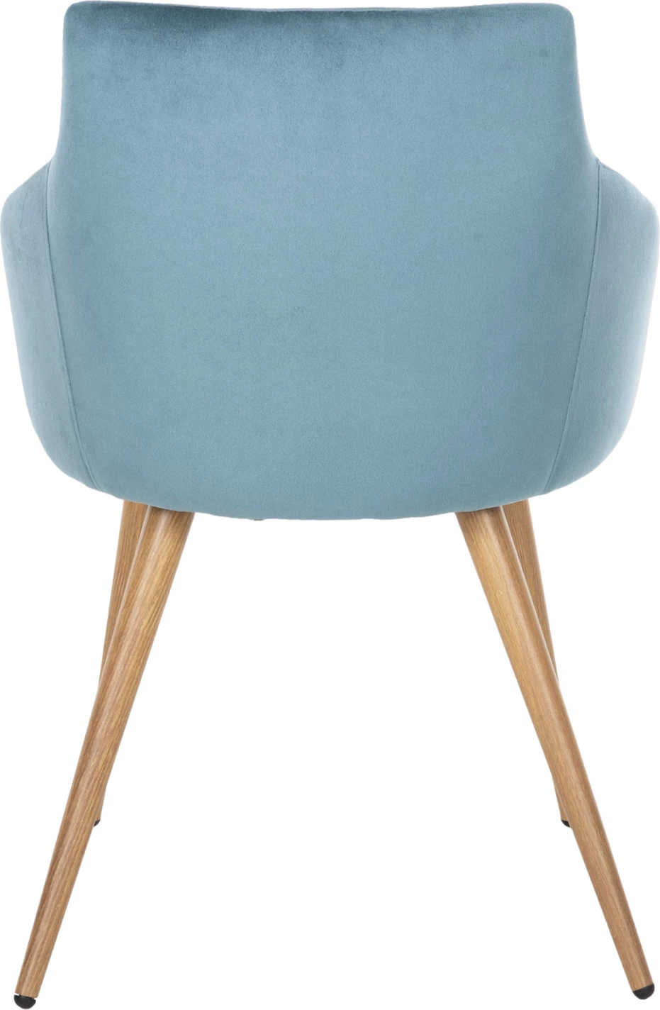 Jedilniški naslanjač IVY FH8546.05 iz turkiznega žameta in kovinskimi nogami v naravni barvi lesa 53x55x79Hcm, set 2 kosov