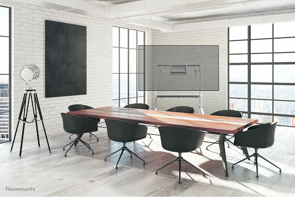 Mobilna multimedijska voziček za TV 55-86", Neomounts FL50-525WH1, jeklo, bel, nastavljiva višina Mobilna multimedijska voziček za TV 55-86", Neomounts FL50-525WH1, jeklo, bel, nastavljiva višina