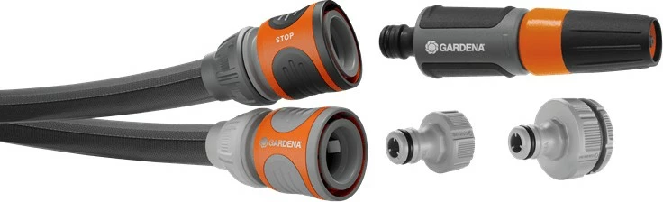 Vrtno cev Gardena Liano 15 m, tekstil/PVC, 22 bar, črno/siva