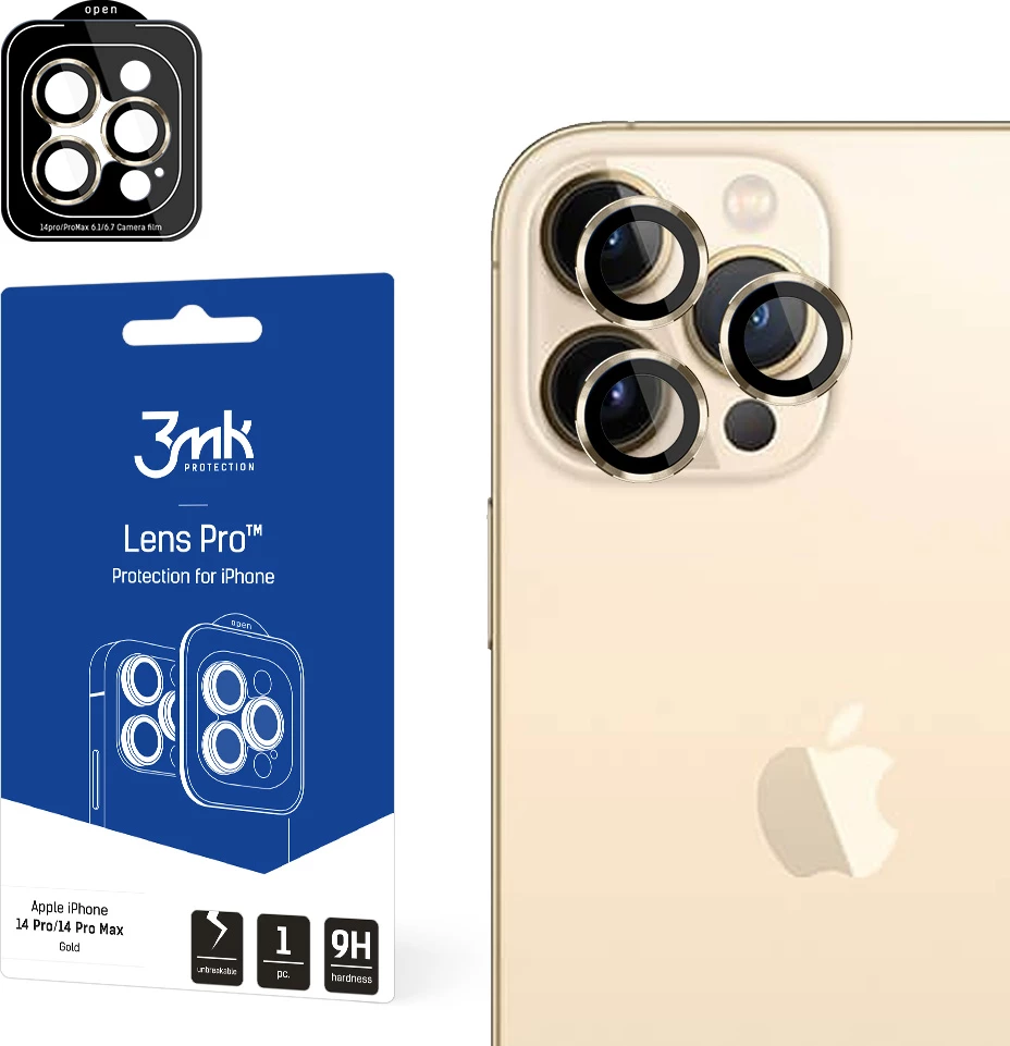 Zaščitno steklo za kamero Lens Protection Pro za iPhone 14 Pro Max / 14 Pro, zlato
