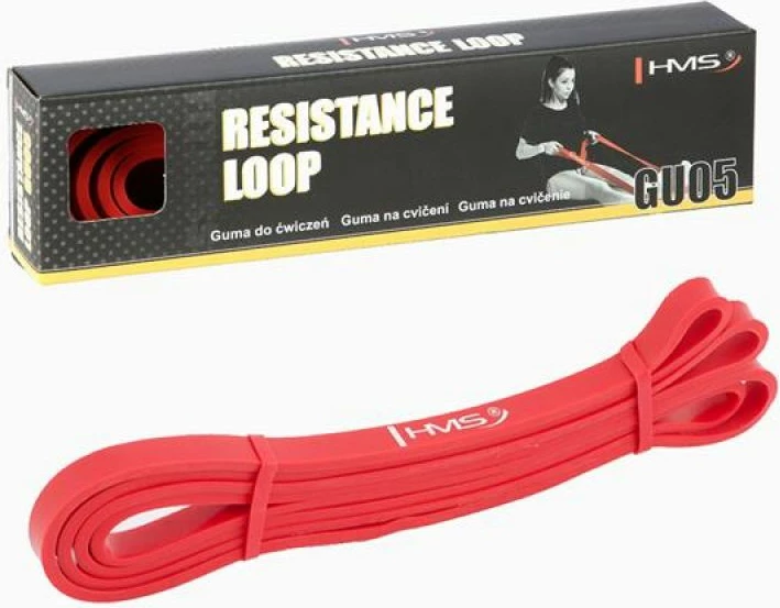 Elastični trak za vadbo HMS GU05, rdeč